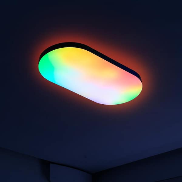 LIFX 26 in. Oval Capsule Smart Black Multi-Color WiFi Selectable