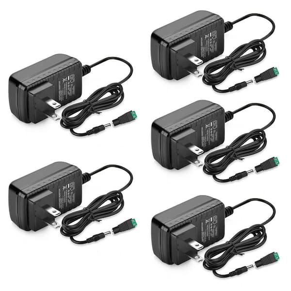 12V 2A 24W LED Strip Power Supply Transformer US Plug 5 Pack