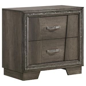 Janine 2-Drawer Nightstand Grey