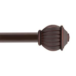 Benji 28 in. - 48 in. Adjustable Single Curtain Rod 5/8 in. Diameter in Weathered Brown with Soft Square
