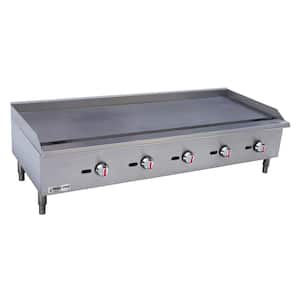 60 in. Commercial Natural Gas Manual Countertop Griddle in Stainless Steel