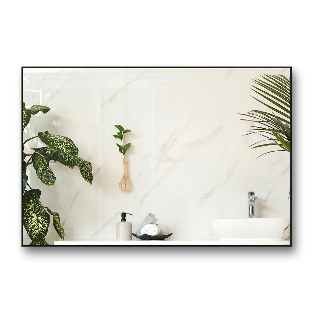 36 in. W x 24 in. H Rectangular Aluminum Framed Wall Bathroom Vanity Mirror