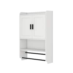 21.7 in. W x 7.5 in. D x 32.5 in. H Bathroom Storage Wall Cabinet in White with Doors and Adjustable Shelf