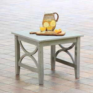Abbington Weathered Teak Wood Outdoor Side Table