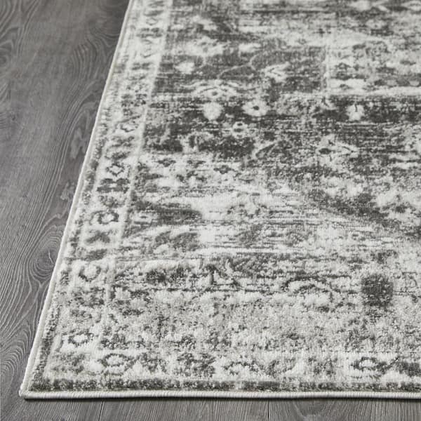 Rhane Alemern Gray 4 ft. x 6 ft. Oriental Polypropylene Area Rug