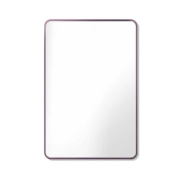 FORCLOVER 24 in. W x 36 in. H Rectangular Aluminum Framed Wall Mount Bathroom Vanity Mirror in Oil Rubbed Bronze Finish