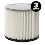 Standard Replacement Cartridge Filter for Most Shop-Vac Branded Wet/Dry Shop Vacuums (3-Pack)