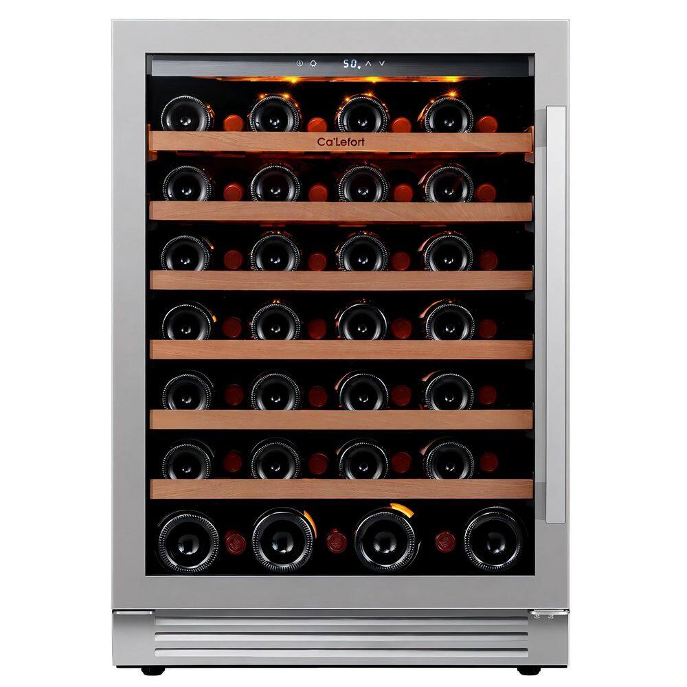 24 in. Single Zone 60 Bottle Wine Cooler with Panel Ready Door Wine Fridge in Stainless Steel (Left-Hinged) price history on PriceWatchPro