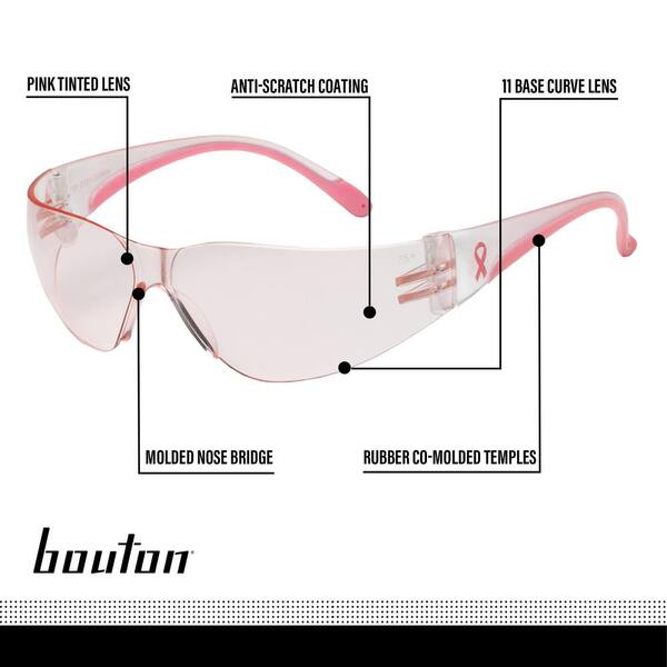 BOUTON Eva Women's Clear/Pink Anti-Scratch Coating Petite