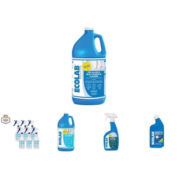1 Gal Glass Cleaner, 32 oz Toilet Bowl Cleaner, Shower Cleaner, Mold Remover & 32 oz All Purpose Spray (6-Pack)
