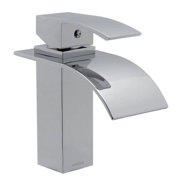 Kokols Jequn Single Hole 1-Handle Waterfall Bathroom Faucet in Chrome