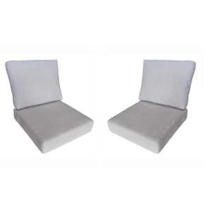 19.5 in. Back Height 2-Pack Outdoor Deep Seating Lounge Cushions Light Gray