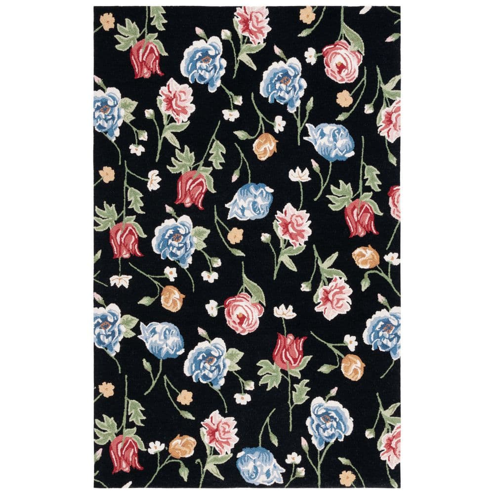 Chelsea 8 ft. x 10 ft. Black/Red Oversized Floral Modern Area Rug price history on PriceWatchPro