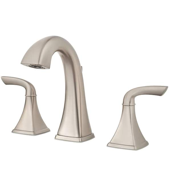 Bronson 8 in. Widespread Double Handle Bathroom Faucet in Brushed Nickel