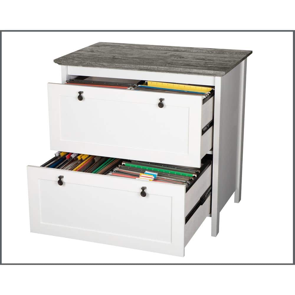 Saint Birch 2-Drawer Legal Size Lateral Filing Cabinet in Gray Oak/White