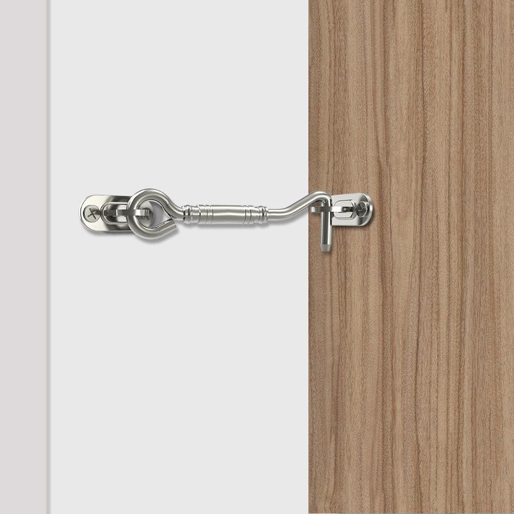 Door slider, door hook, door latch, door lock (10 cm) - Wood, Tools & Deco