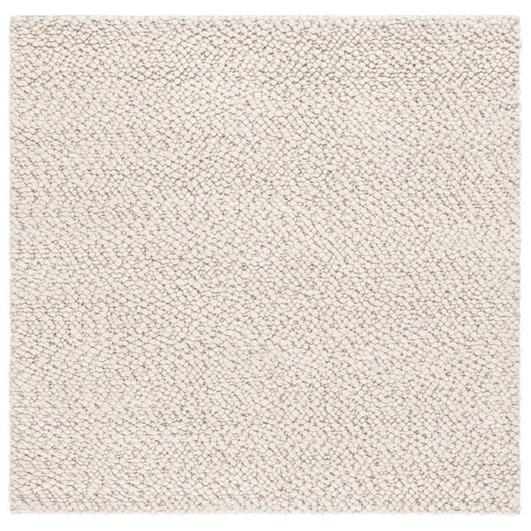 Natura 6 ft. x 6 ft. Light Beige Modern Solid Square Area Rug