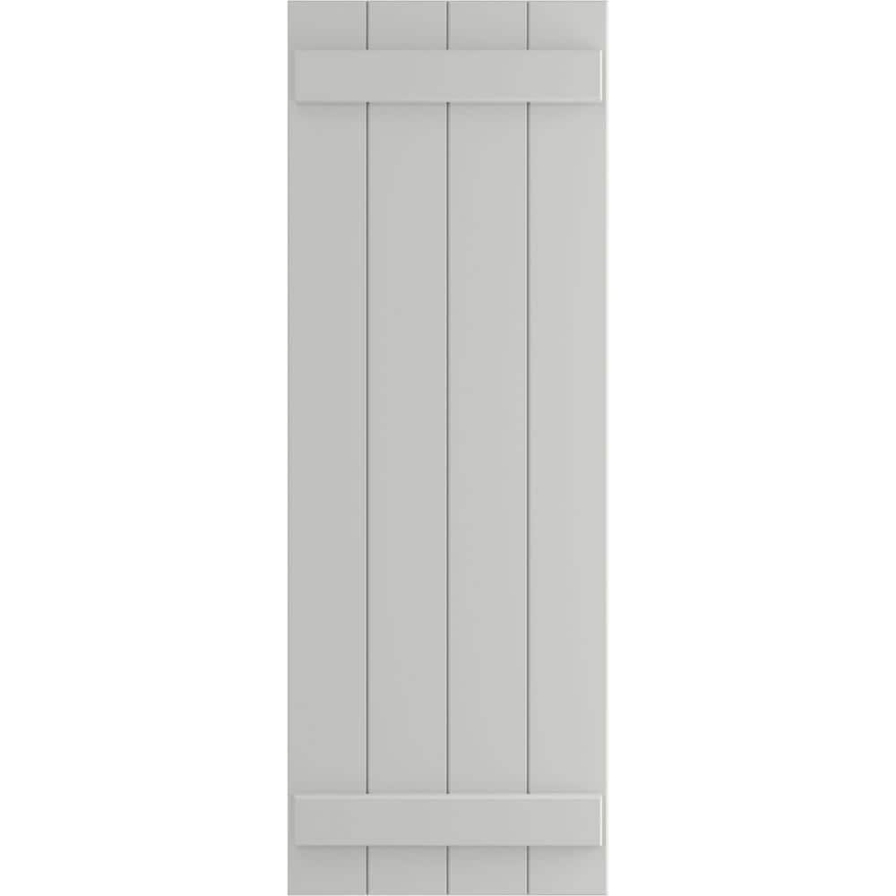 21-1/2 in. x 80 in. True Fit PVC Four Board Joined Board and Batten Shutters, Hailstorm Gray (Per Pair) price history on PriceWatchPro