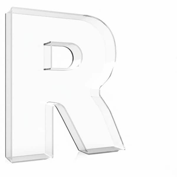 16 oz. Glass 13.8 in. Acrylic Letter R Charcuterie Board Box Fillable Birthday Anniversary Party Tray Display 13.8 in.
