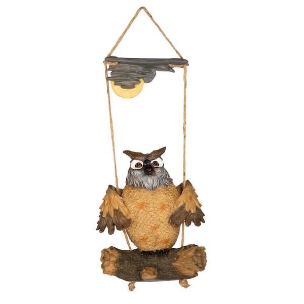 Design Toscano 7.5 in. H Howie the Hoot Owl Swinging Sculpture
