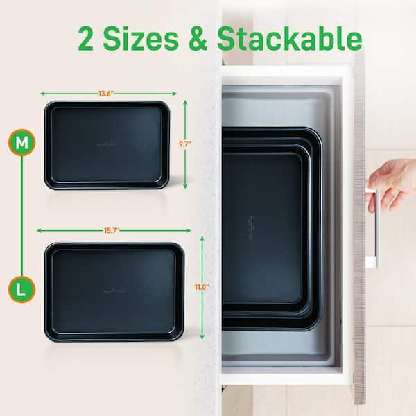 NutriChef Metal Oven Large Baking Tray, Professional Quality Non-Stick Mega  Pan Bake Trays (Gold)