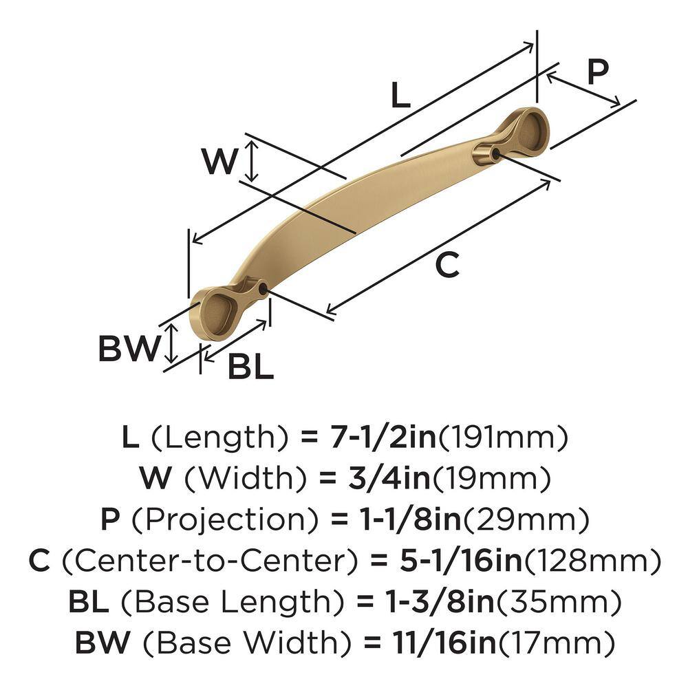 Champagne Bronze 7.5-Inch Arch Cabinet Pull with Mounting Hardware