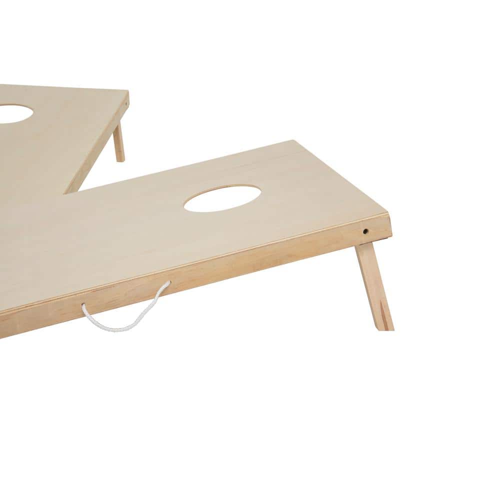 Classic Birch Veneer Wood Cornhole Set with Red and Blue Bean Bags