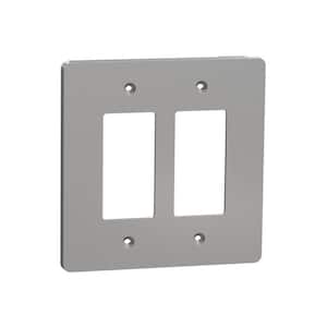 X Series 2-Gang Mid Size Plus Wall Plate Cover Decorator/Rocker Matte Gray