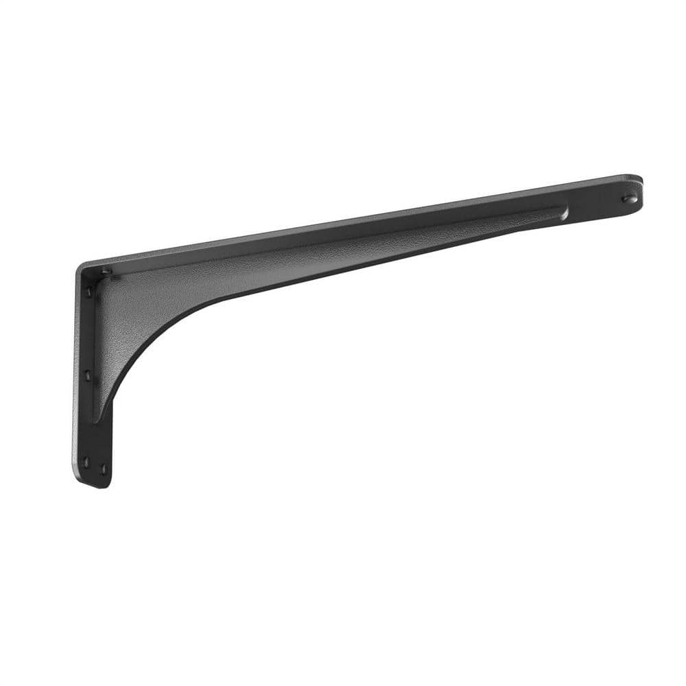 Starby Gladiator 17 In. L Black Steel Heavy Duty Floating Shelf Bracket ...