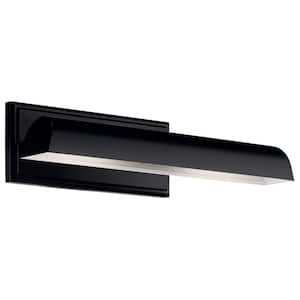Carston 18.25 in. 2-Light Black LED Hallway Indoor Wall Sconce Picture Light with Adjustable Arm