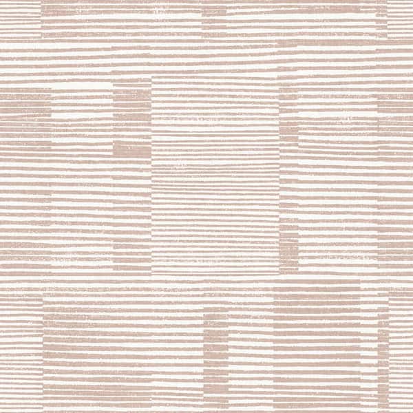 A-Street Prints Callaway Woven Stripes Pink Paper Non-Pasted Matte Wallpaper