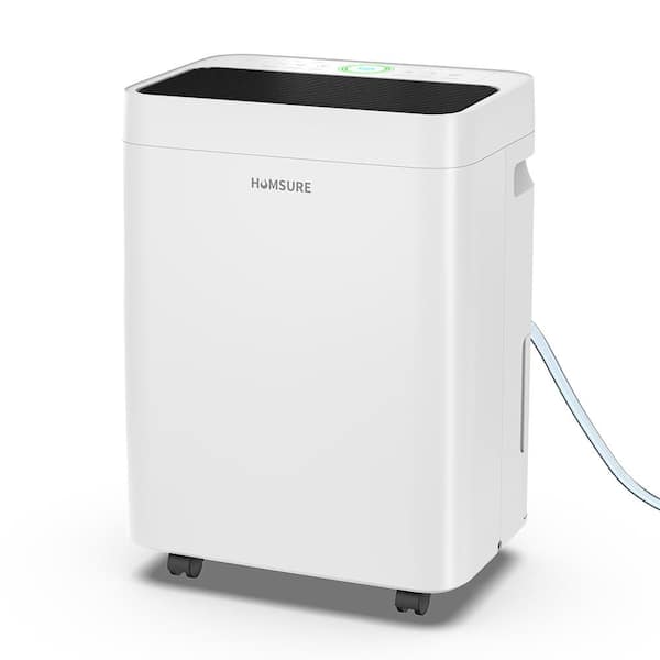 53 pt. 4,500 sq. ft. Dehumidifier with Drain Hose, Bucket in. White, Auto Defrost, Low Noise, Dehumidify Efficiently