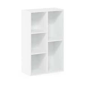 Luder 31.5 in. White 5 Shelf No Tool Assembly Standard Bookcase
