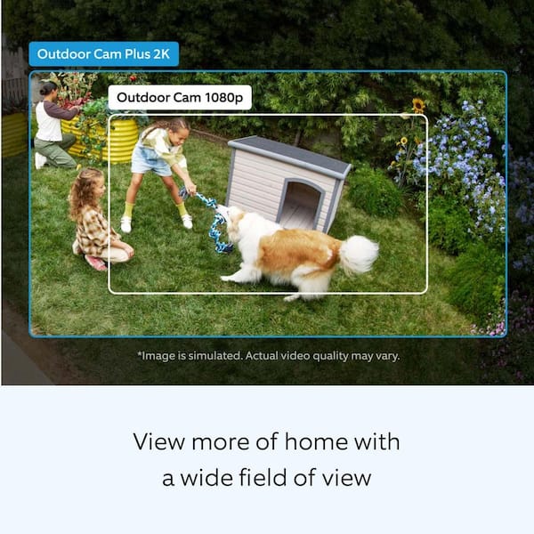 Ring Outdoor Cam Plus, Plug-In Security Camera with 2K Video, Low