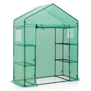 61 in. W x28 in. D x79 in. H Indoor and Outdoor 3 Tier Greenhouse with Wire Shelves