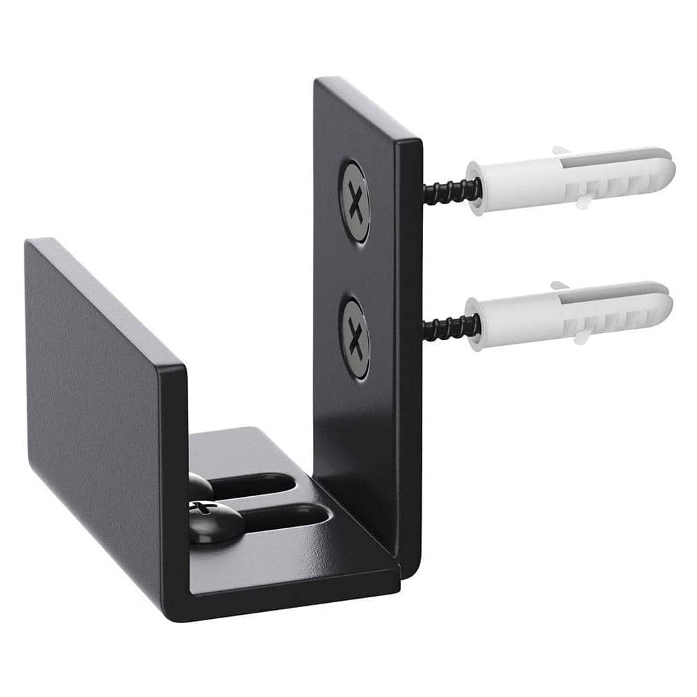 Adjustable Black Steel Wall Mount Sliding Barn Door Floor Guide