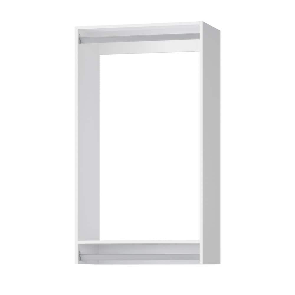 22.5 in. W White Walk-in Modular Double Hanging Tower Unit with 1-Shelf, Wall Mount Wood Closet System