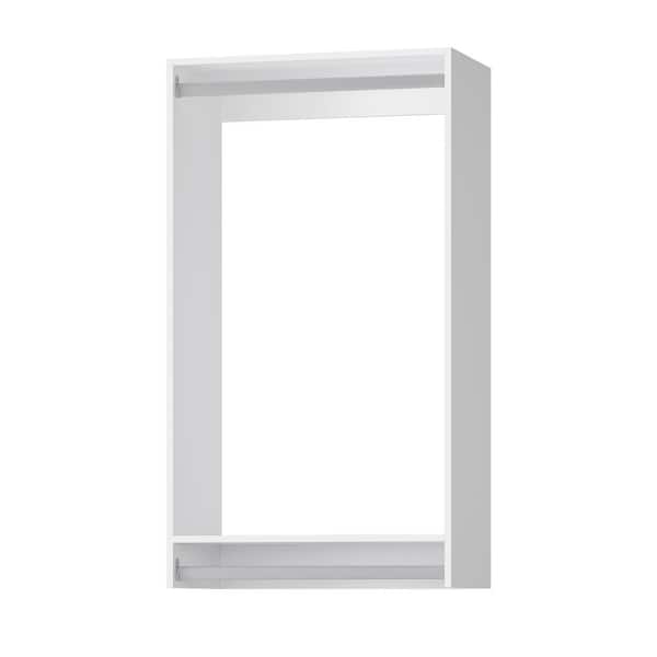 HOMEIBRO 25.5 in. White Walk-in Modular Double Hanging Tower Unit with 1-Shelf, Wall Mount Wood Closet System