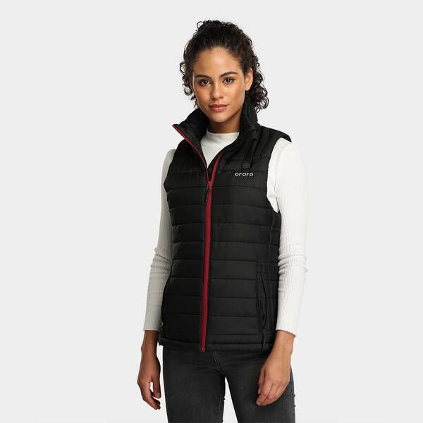 ORORO Women's Heated Vest with Battery Pack, Size Large, Black