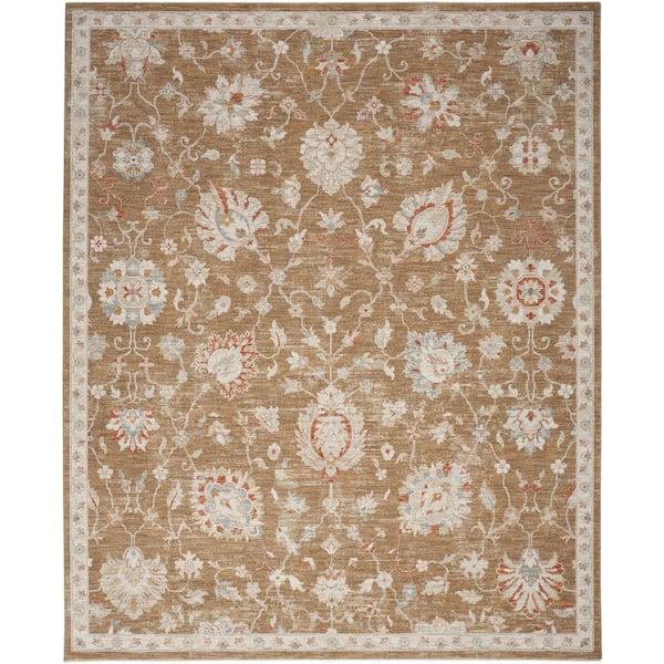 Asher Mocha 8 ft. x 10 ft. All-over design Traditional Area Rug