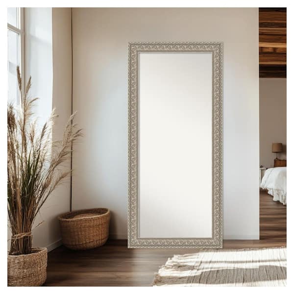 Sydney Silver 30.5 in. W x 66.5 in. H Non-Beveled Traditional Rectangle Framed Full Length Floor Leaner Mirror