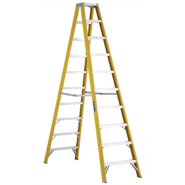 Louisville Ladder 10 ft. Fiberglass Twin Step Ladder with 250 lbs. Load Capacity Type I Duty Rating