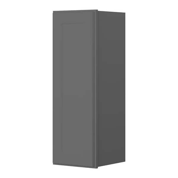 HOMEIBRO 21 in. W x 12 in. D x 30 in. H in Shaker Gray Plywood Ready to Assemble Wall Cabinet 1-Door 2-Shelves Kitchen Cabinet