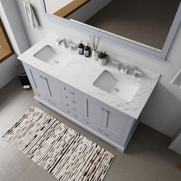 Dukes 60 in. W x 22 in. D Dark Grey Double Bath Vanity without Top