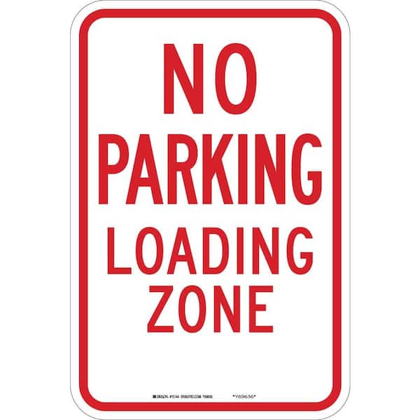 No Parking On Grass METAL 12"x18" SIGN Red & White