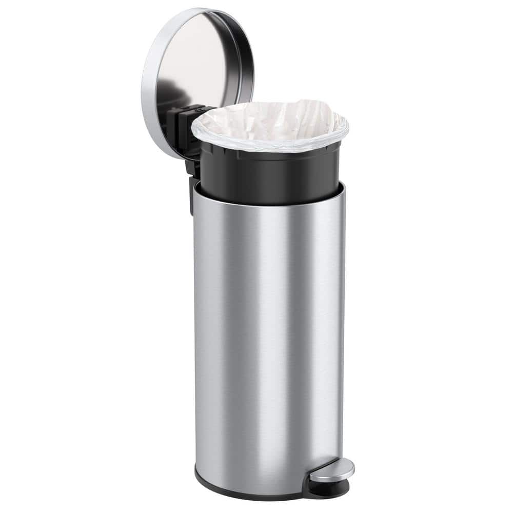 Brushed Stainless Steel 8 Gallon Step Pedal Trash Can