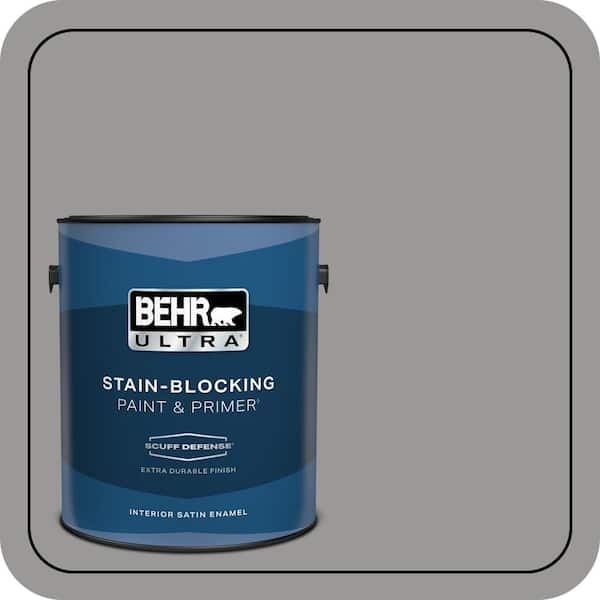 BEHR ULTRA 1 gal. Home Decorators Collection #HDC-NT-10A Dolphin Gray Extra Durable Satin Enamel Interior Paint & Primer