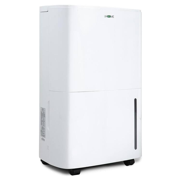 Edendirect 150 pt. 7,000 sq.ft. Dehumidifier in. White with Pump, Drain Hose and Bucket for Basement, Garage, Auto Defrost, Timer