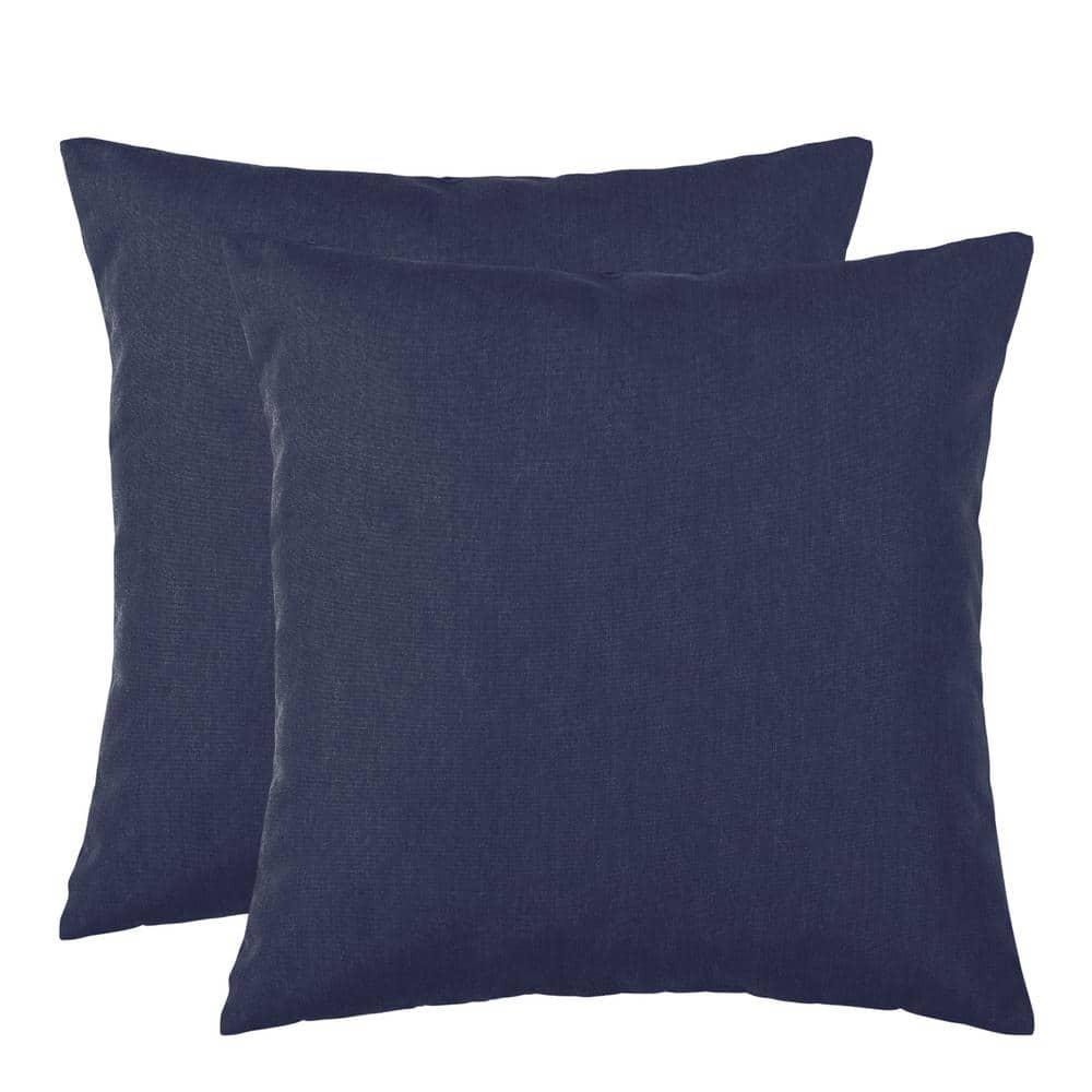 Sunbrella Navy Outdoor Bolster Pillow with Inserts 2-Pack