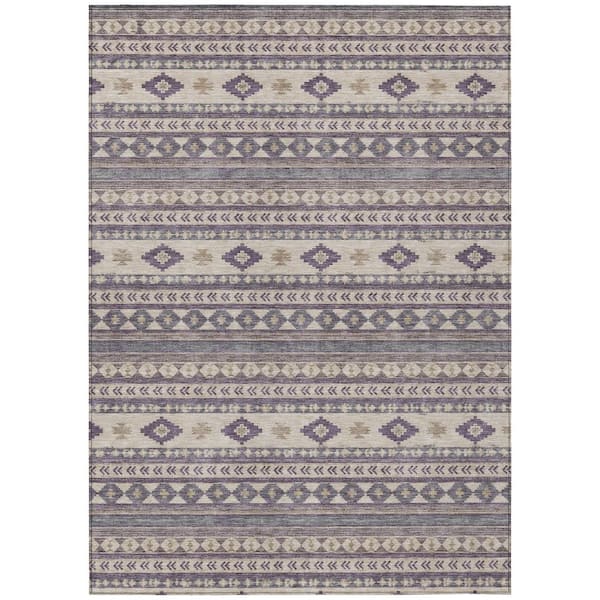 Chantille Machine Washable Indoor/Outdoor Abstract ACN3124 Plum 10 ft. x 14 ft. Area Rug